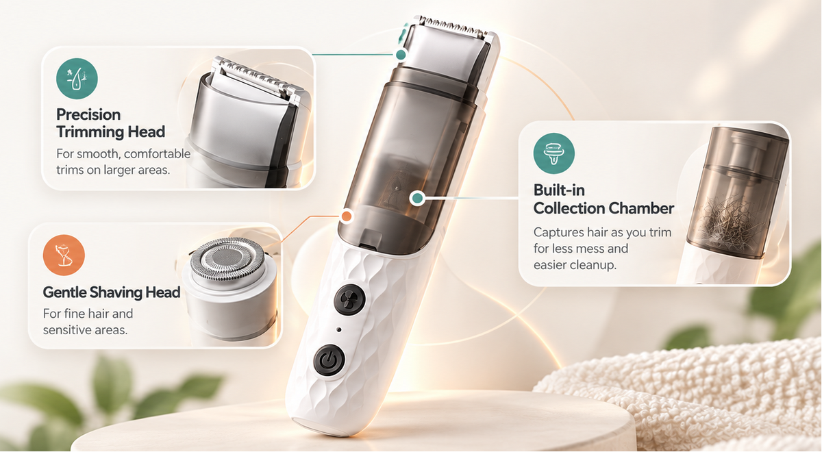 Womens Electric Shaver with Vacuum hair Collector